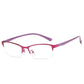 Women's Business Half-frame Anti-blue Light Flat Glasses Ultra-clear Resin Myopia Eye Wear Classic Anti-Fatigue Myopia Glasses