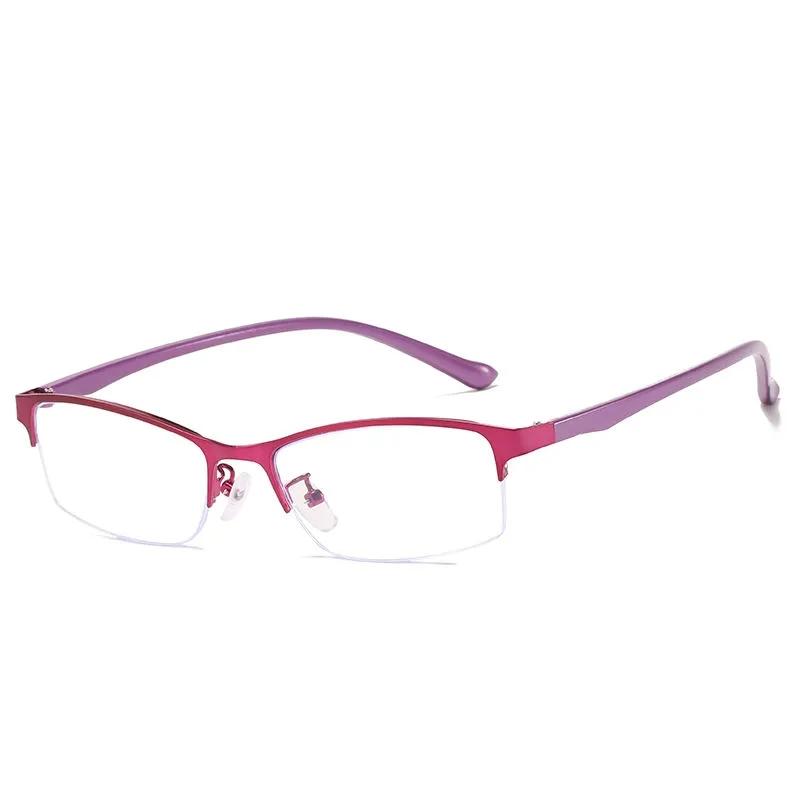 Women's Business Half-frame Anti-blue Light Flat Glasses Ultra-clear Resin Myopia Eye Wear Classic Anti-Fatigue Myopia Glasses
