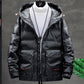 Down Jacket Men's Short Shiny Surface Winter Korean Version of The Trend of Casual White Duck Down Jacket Warm Hooded Jacket