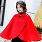 Cloak-style Outer Solid Color Shawl Jacket Women's All-match Woolen Cloak Ladies Temperament Warm Jacket Sleeveless Shawl