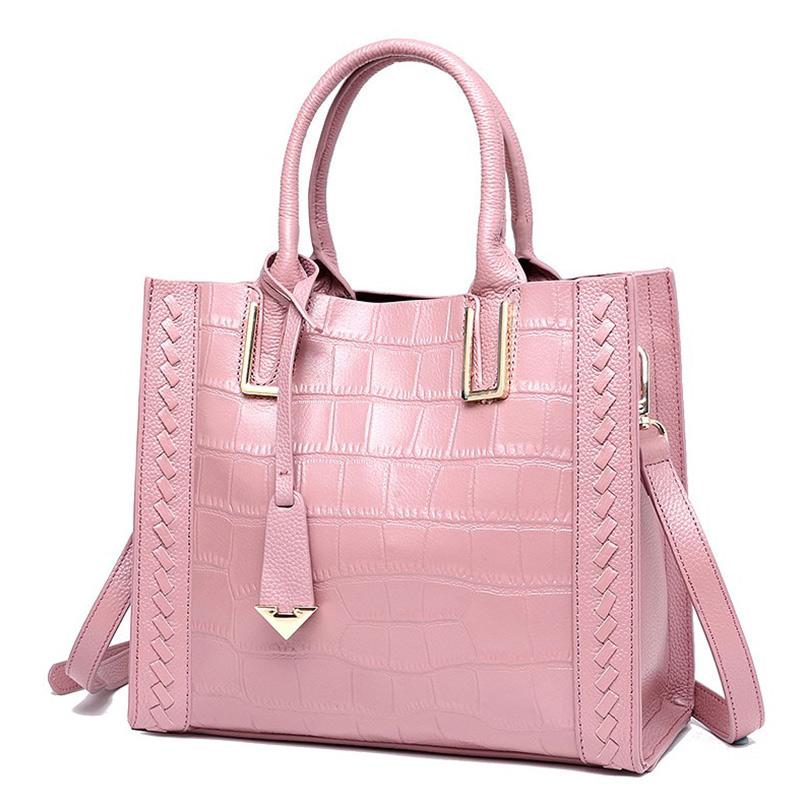 The First Layer of Cowhide Crocodile Pattern Women's Handbags Shoulder Bag Women Fashion Shopping Leather Handbags Large Bags