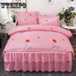 Simple Style Printing Bedspread Cotton Bed Skirt Pillowcase Bedding Bed Sets Queen King Size