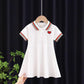 Summer Baby Girls Casual Clothes Dress Cherry Print Short Sleeve Dress Kids Toddler Pageant Dresses