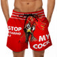 Men's Beach Shorts Fun 3D Chicken Head Print Swimming Trunks Spoof Pattern Shorts