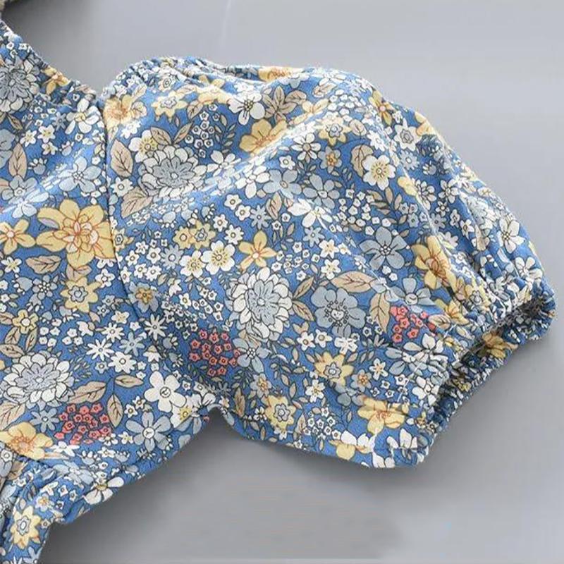 Girls Floral Dresses Sweet Kids Flowers Costumes Children Sleeveless Toddler Baby Clothing