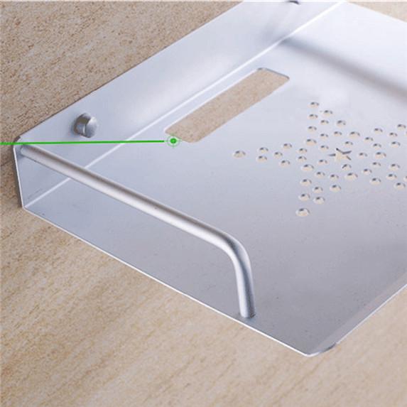 Single Wall Mount Tv Storage Box Router Shelf Bracket Holder Set-Top Box Mini Player Stand Rack Aluminum Single Layer Space