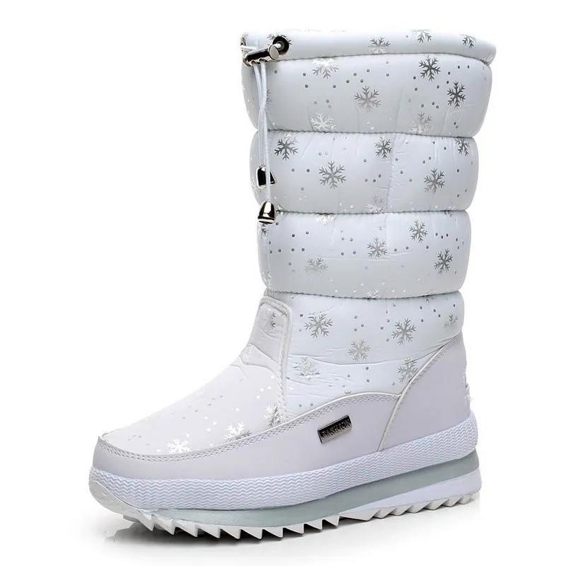 Winter Plus Velvet Snow Boots Women's Thick Tube Waterproof Non-slip Warm Cotton Shoes High-top Boots