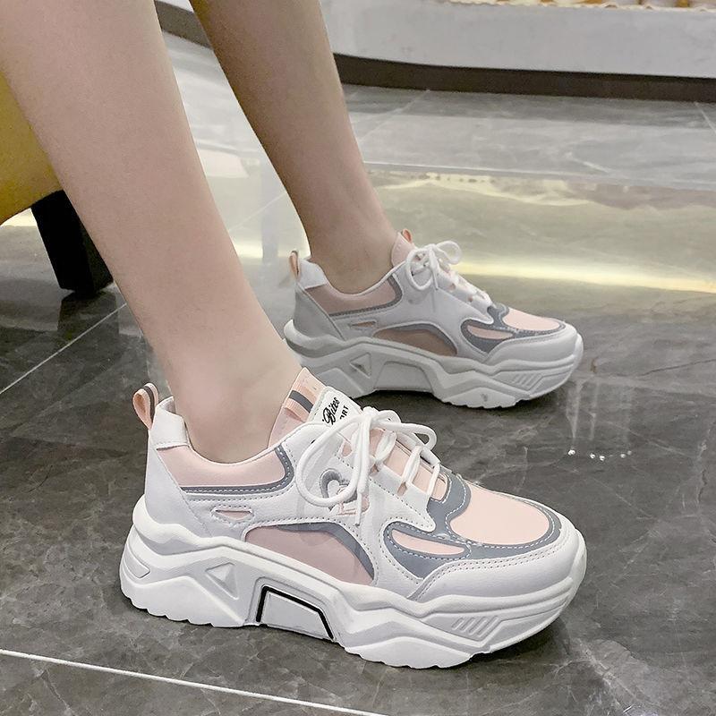 Thick-soled Heightened Comfortable Sneakers for Female Students Korean Version of All-match College Style Old Shoes
