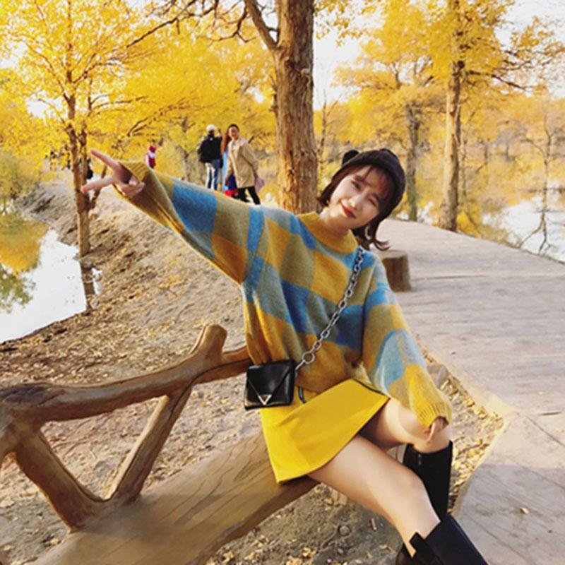 Autumn and Winter Loose Sweater Short Sweet Style Top Simple Loose Female Jacket