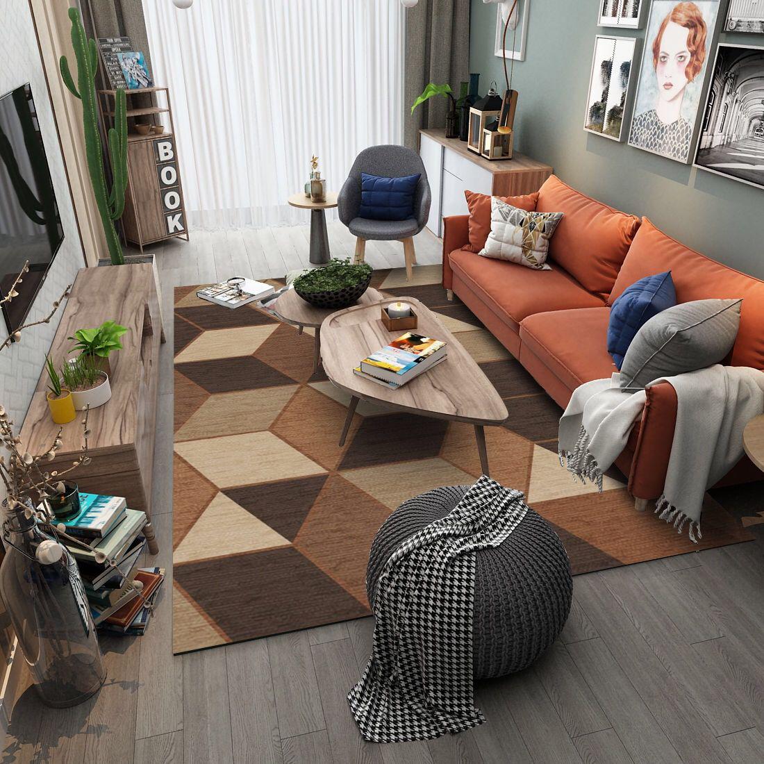 Nordic Living Room Carpet Customizable Bedroom Carpet Sofa Coffee Table Area Rug Study Room Mat