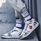 Graffiti Basketball Shoes for Men Comfortable Breathable Shoes Couples Waterproof Sports Shoeses
