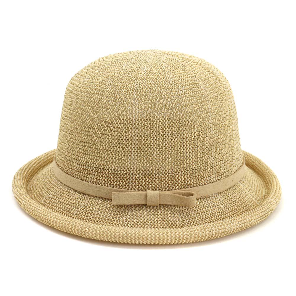 Straw Hat Women Beach Hat Lady Derby Wide Brim Summer Straw Cap