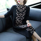 Autumn and Winter Women's Retro Knitted Dresses, Ladies Temperament Mid-length Over-the-knee Straight Base Sweater Skirt