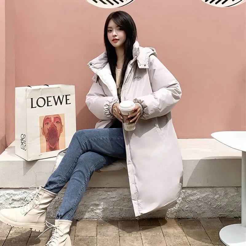 Winter Down Padded Jacket Women's Mid-length Coat Student Cotton-padded Jacket Loose Pie Overcoming
