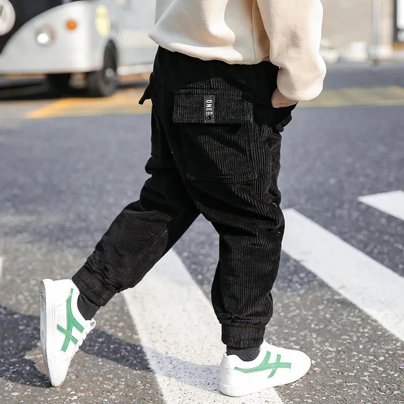 Boys' Pants Plus Velvet Thickening New Autumn Winter Models of Children's Corduroy Pants Casual Pants Velvet Pants
