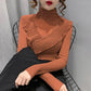 Ruffled Half Turtleneck Sweater Women  Autumn  Winter Wear Lace Style Self-cultivation Hollow Knit Bottoming Shirt Top