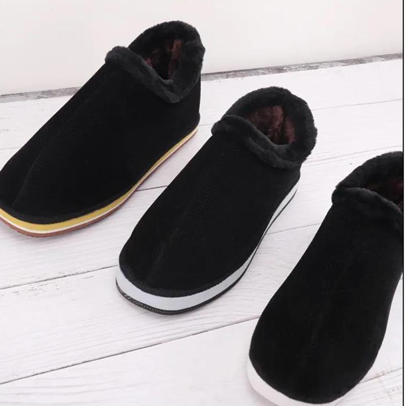 Winter Men's Handmade Cotton Shoes Women's Plus Velvet Thickened Warmth Non-slip Home Warmth Breathable and Comfortable Cotton Shoes