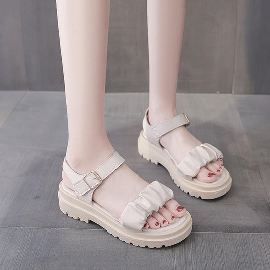 Sandals Women's Summer Comfortable Soft Leather Outer Wear Non-slip All-match Flat Women's Shoes Simple Casual Roman Shoes