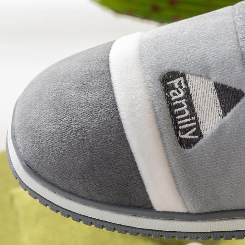 Winter Unisex's Cotton Slippers Non-slip Warm Couples Plus Velvet Thick Bottom Plush Slippers