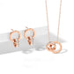 Double Ring Crystal Necklace Bracelet Earring Set Hypoallergenic Jewelry Valentine's Day Gift for Girlfriend Luxury Jewelry Set with Diamonds