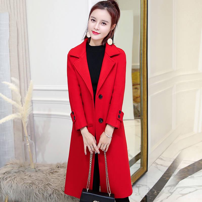 Overcoat Women Outerwear Long Slim Blend Jacket Wool Coat Autumn Cashmere Clothes Warm Tops