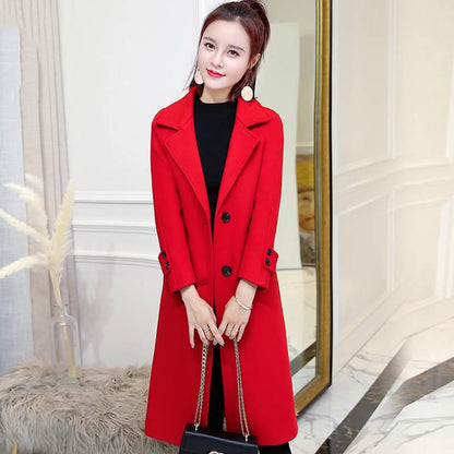 Overcoat Women Outerwear Long Slim Blend Jacket Wool Coat Autumn Cashmere Clothes Warm Tops