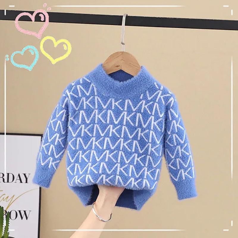 Children's Sweaters Mink Wool Thickening In The Autumn Winter Child Boy's Head Warm Sweater Render Unlined Upper Garment