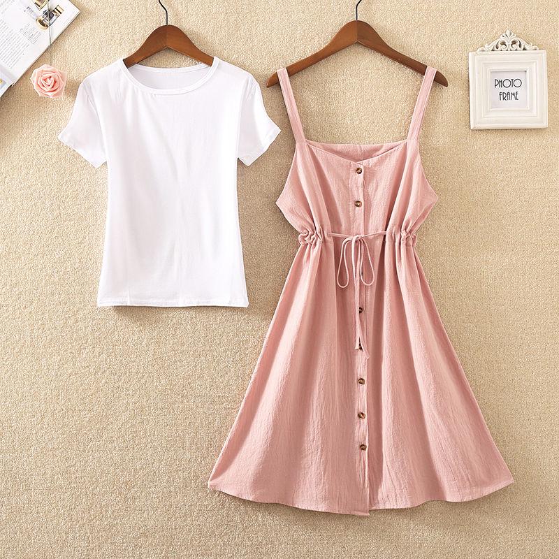 Summer Long Dress Women Casual Vintage Dresses Mid Calf Vestidos Pockets Strapless Sundress Overalls