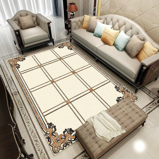 Household Square Floor Mats Marble Pattern Bedroom Bedside Blanket European Style Living Room Carpet