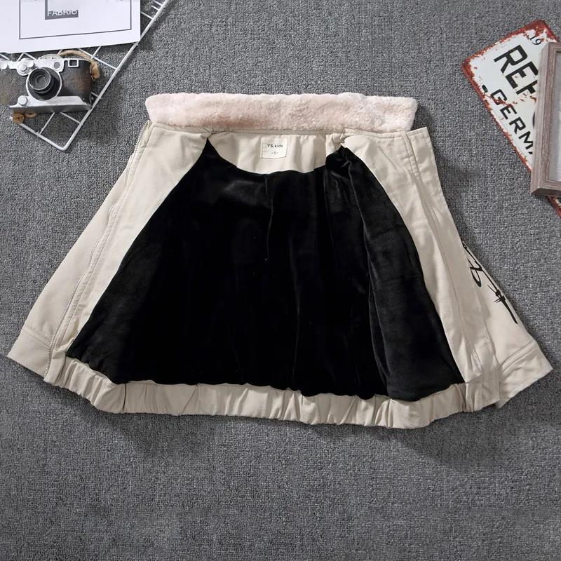 Boy's Jacket Autumn and Winter Models In The Big Children's Leather Jacket Korean Version Plus Velvet Thick Coat Pu Leather Jacket Trend
