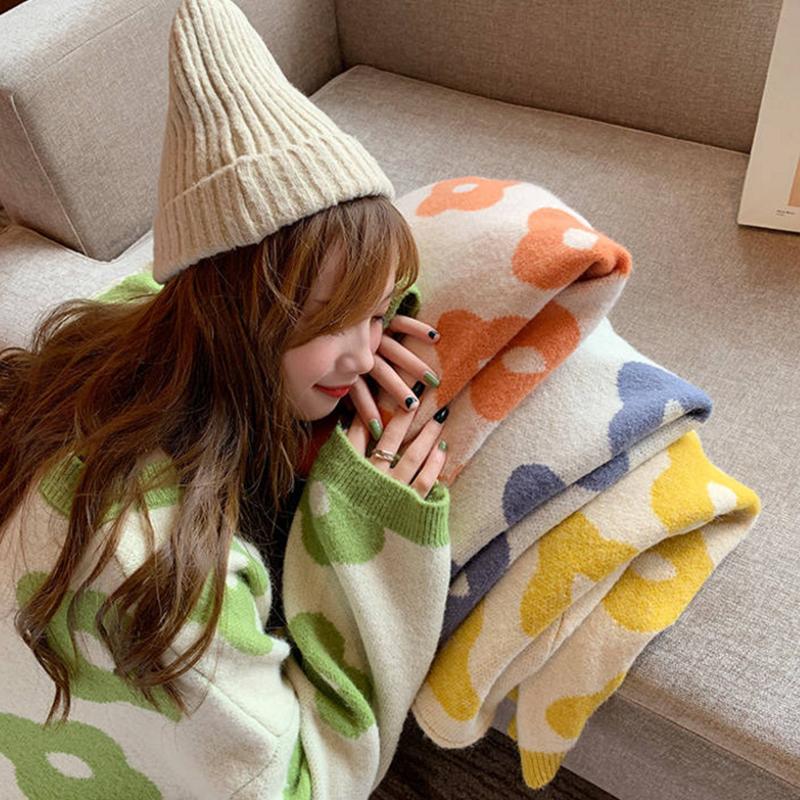 Pofulove  Chic Outerwear Undershirt Sweater Women Loose Winter Knitted Tops Long Sleeves Winter