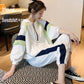 Joker Long -Sleeved Casual Sweatshirt Set Large Size Spring And Autumn Women 'S Clothing 2pcs Set
