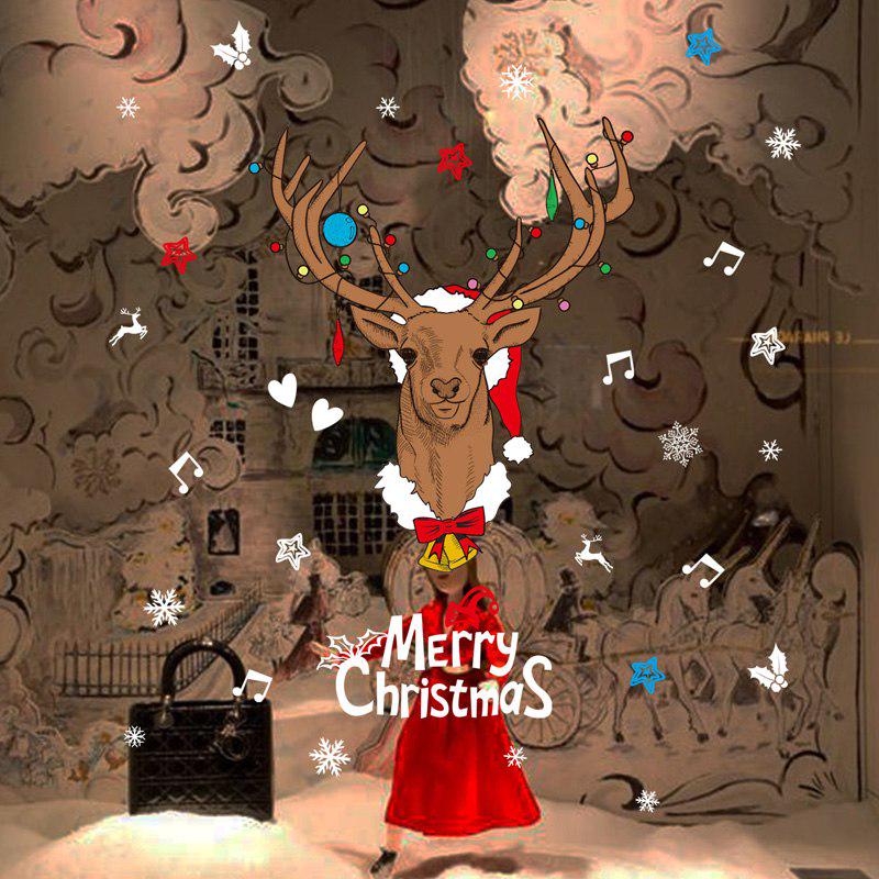 [Wall stickers] Christmas reindeer snowflakes wall stickers living room bedroom for kids rooms shop