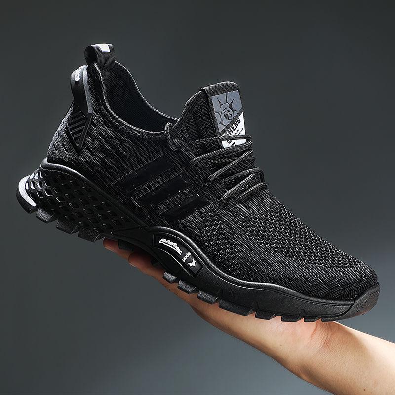 Men's Shoes Korean Breathable Flying Woven Shoes Casual Sports Wild Men's Running Shoes Lightweight and Deodorant