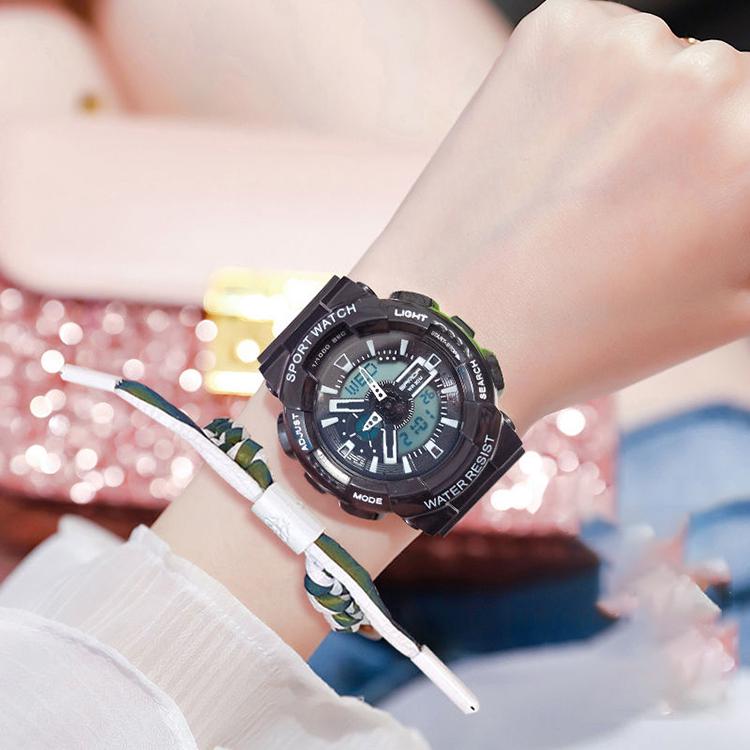 Student Sports Watch Silicone Strap Luminous Waterproof LED Digital Alarm Clock Outdoor Women Watch