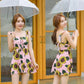 Swimsuit Women's One-piece Skirt-style Boxer Briefs Covering The Belly and Slimming Small Breasts Gathered Ladies Sweet and Cute Swimwear