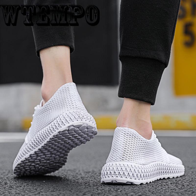 Men Shoes Fashion Comfortable Lace up Sneakers Mesh Flats Summer Sneakers Breathable Casual Shoes