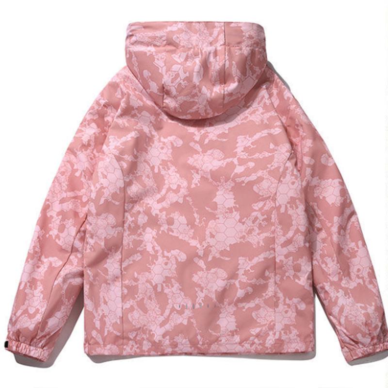 Men's and Women's Same Camouflage Jackets Spring and Autumn Thin Section Outdoor Mountaineering Waterproof Windbreaker Travel Hooded Jacket