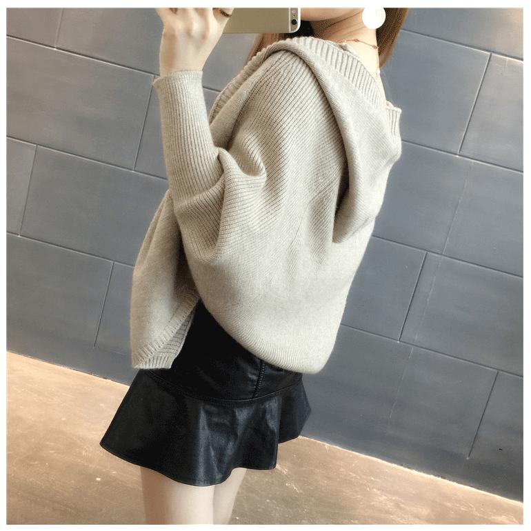 Knit Cardigan Sweater Women Cardigan Sweater Short Coat Sweater Women Loose Hooded