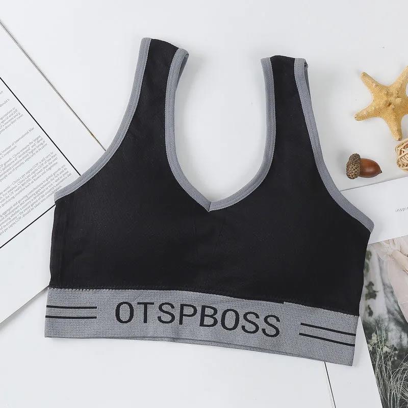 Korean Version of Sports Fitness Running Shockproof Tight Elastic No Steel Ring Yoga Beauty Back Tube Top Wrap Chest Anti-glare Bottoming Bra