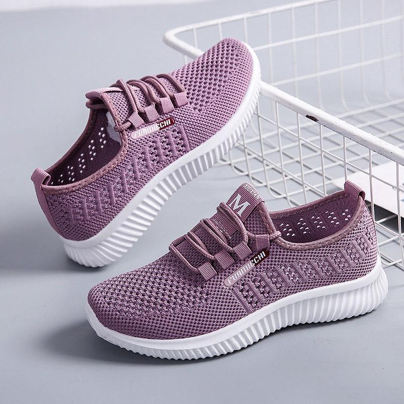 Spring Summer Women Casual Shoes Fashion Breathable Walking Mesh Lace Up Flat Shoes Good Casual Wear