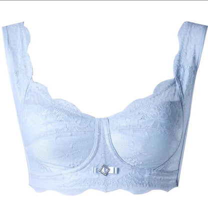 Ladies' Simple Non-steel Ring Bra Comfortable Thin Sleeping Circle Adjustable Underwear Sexy Lace Mesh Female Full Cup Brassiere Ultrathin Breathable