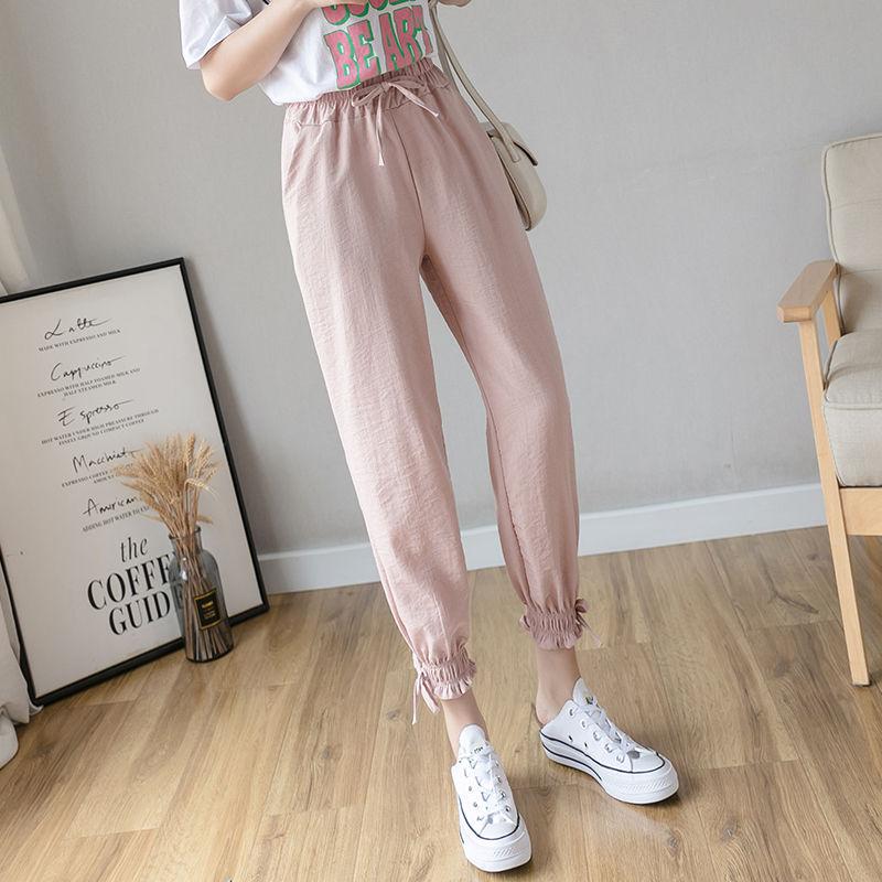 WTEMPO Summer Cool Thin Pants Women Loose Wide Leg Harlan Trousers Casual Comfortable Home Go Out Party