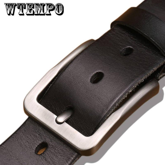 cowhide genuine leather belts for men brand male pin buckle Belt High Quality Leather belt men