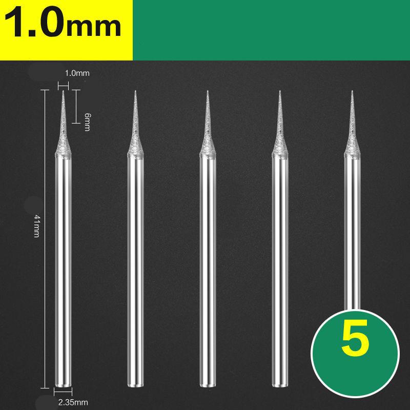 5pcs Diamond Grinding Head D Needle D Type Grinding Needle Emery Grinding Pointed Needle Electric Grinding Machine Complementary Tools