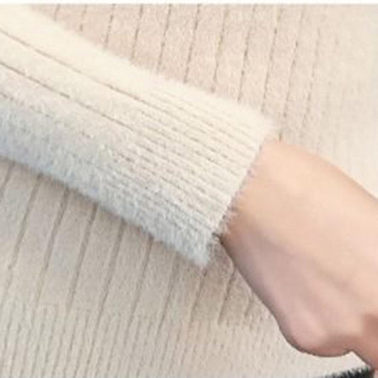 Half Turtleneck Thick Pullover Blouse Women Autumn and Winter Solid Color Skin-friendly Sweater Bottoming Shirt