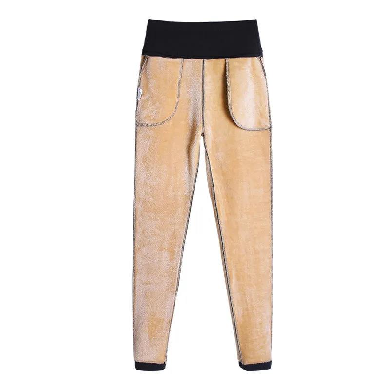 Lamb Velvet Women's Outer Wear Winter Leggings Autumn and Winter Plus Velvet Thickened High Waist Integrated Warm Foot Pants