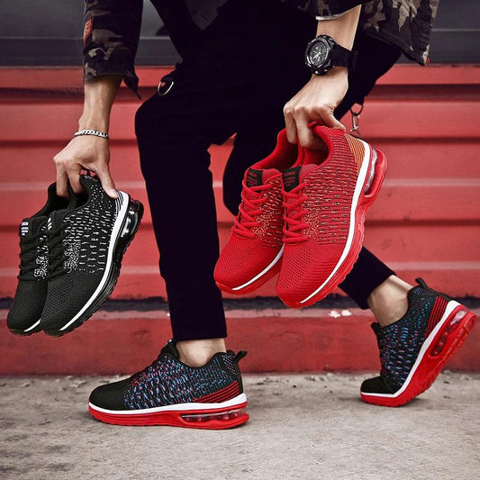 Men's Sports Shoes Running Shoes Mesh Breathable Fitness Shoes Korean Version Large Size Lightweight Outsole Non-slip Casual Shoes Men