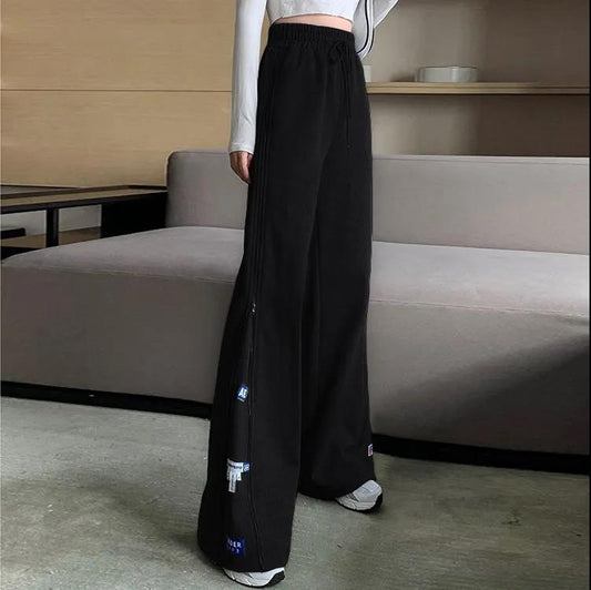 Plus Velvet Thickening Autumn and Winter Women's Pants Japanese Wide-leg Pants Flared Pants Women's Loose and Thin High-waist Casual Pants Women
