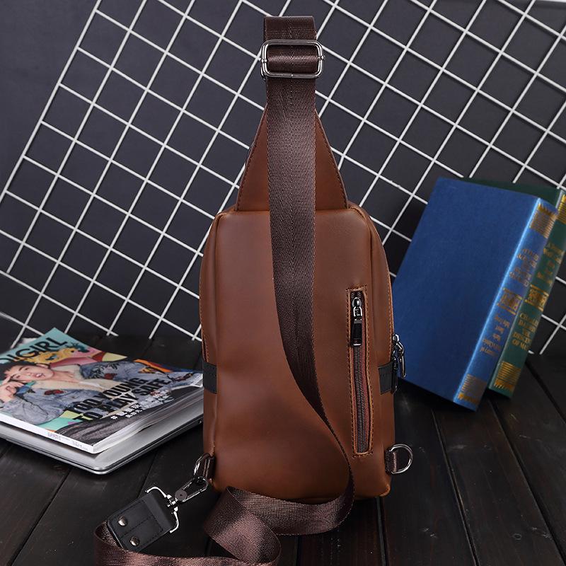 Chest Bag Men Large Capacity Multi-pocket Zipper Color Matching Shoulder Bag Outdoor Sports Pockets